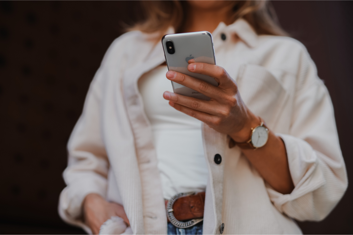 woman using phone